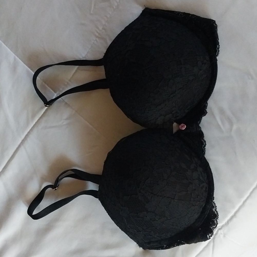 Victoria's Secret Dream Angels Lace Push Up Bra 34DD Black